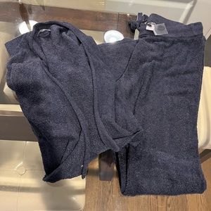 Barefoot Dreams CozyChic Lite - Open cardigan and boot cut pants . Navy L/XL